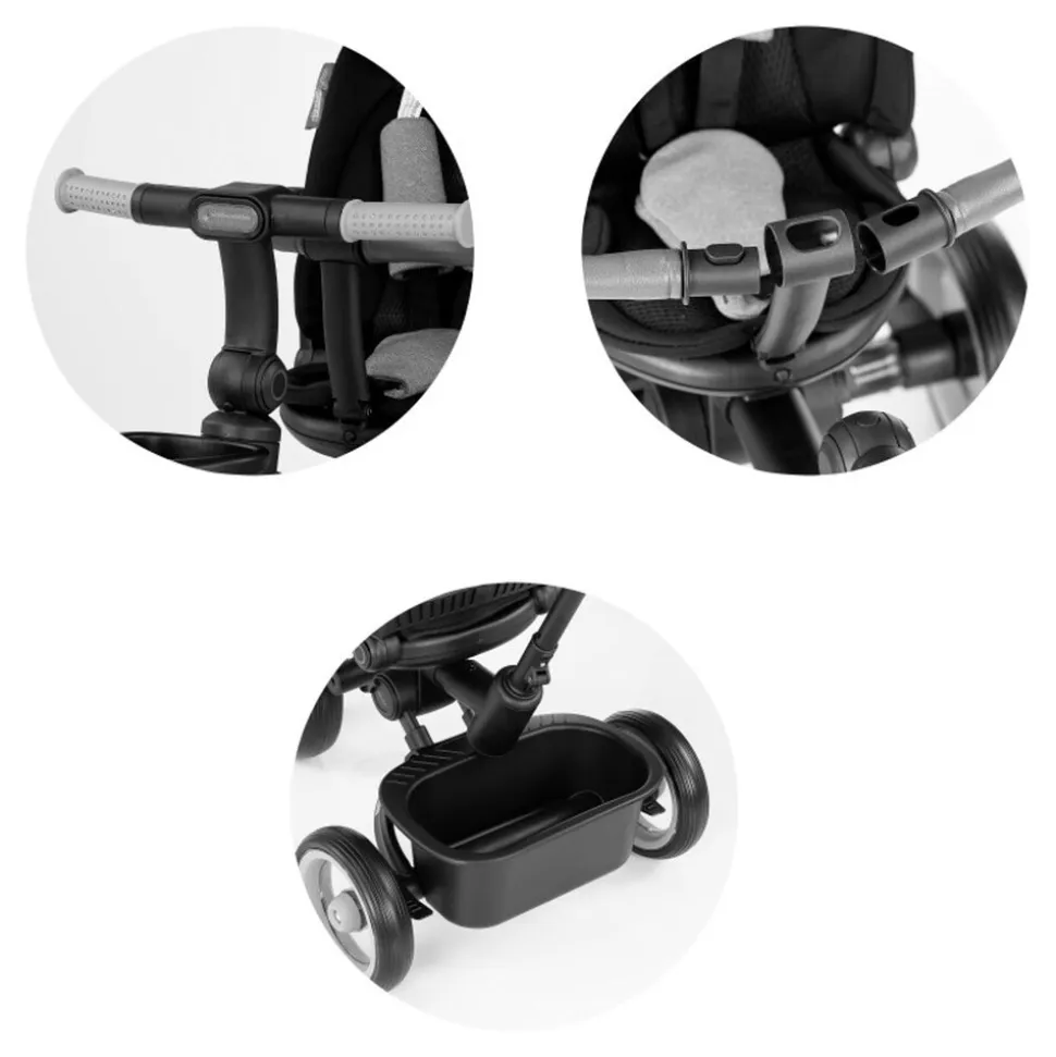 Chipolino Dreirad, Tricycle Urban Lenker mit Licht, klappbar, Sitz drehbar, Korb schwarz