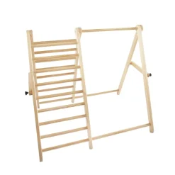 Chipolino Holz-Klettergerüst 2 in 1 höhenverstellbare Schaukel, zusammenklappbar braun