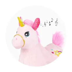 Chipolino Hüpfspielzeug Hüpftiere Musik lustige Effekte aufblasbar Plüschbezug rosa