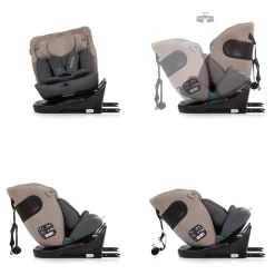 Chipolino i-Size Kindersitz Motion (40 - 150 cm) Isofix 360° drehbar verstellbar beige