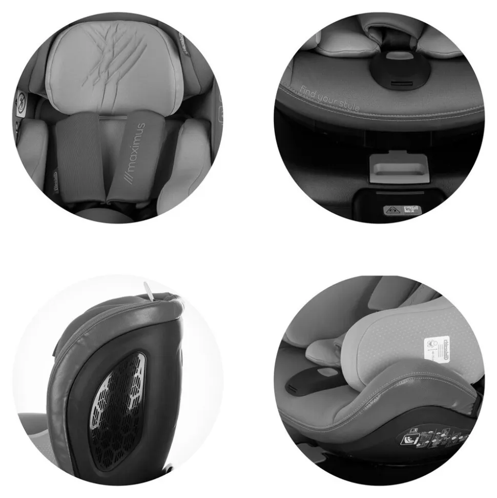 Chipolino i-Size Kindersitz Maximus (40 - 150 cm) Isofix Stützbein 360° drehbar grau