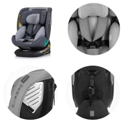 Chipolino i-Size Kindersitz Supreme (40-150 cm) verstellbar 360° drehbar Isofix grau