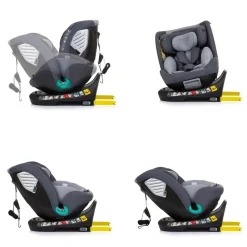 Chipolino i-Size Kindersitz Supreme (40-150 cm) verstellbar 360° drehbar Isofix grau