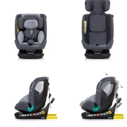 Chipolino i-Size Kindersitz Supreme (40-150 cm) verstellbar 360° drehbar Isofix grau
