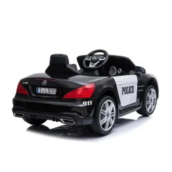 Chipolino Kinder Elektroauto Polizei Mercedes SL500 LED Bluetooth Fernbedienung schwarz