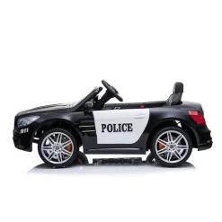 Chipolino Kinder Elektroauto Polizei Mercedes SL500 LED Bluetooth Fernbedienung schwarz