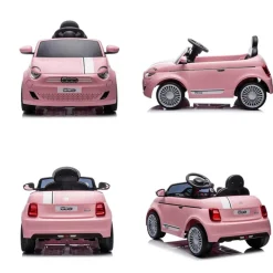 Chipolino Kinder Elektroauto Fiat 500 Fernbedienung, Sicherheitsgurt, MP3, USB pink