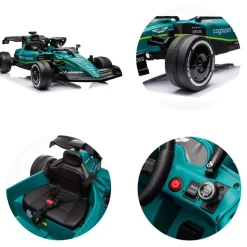 Chipolino Kinder Elektroauto Aston Martin Fernbedienung Federung LED-Lichter MP3 grün