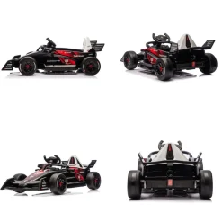 Chipolino Kinder Elektroauto Rennwagen Formel E Porsche Fernbedienung Hupe Musik schwarz