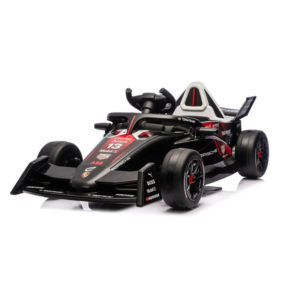 Chipolino Kinder Elektroauto Rennwagen Formel E Porsche Fernbedienung Hupe Musik schwarz