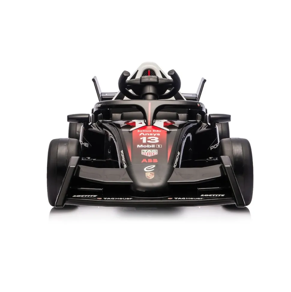 Chipolino Kinder Elektroauto Rennwagen Formel E Porsche Fernbedienung Hupe Musik schwarz