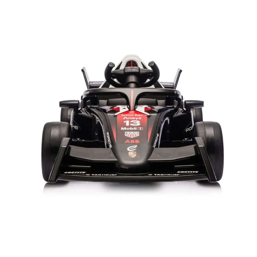 Chipolino Kinder Elektroauto Rennwagen Formel E Porsche Fernbedienung Hupe Musik schwarz