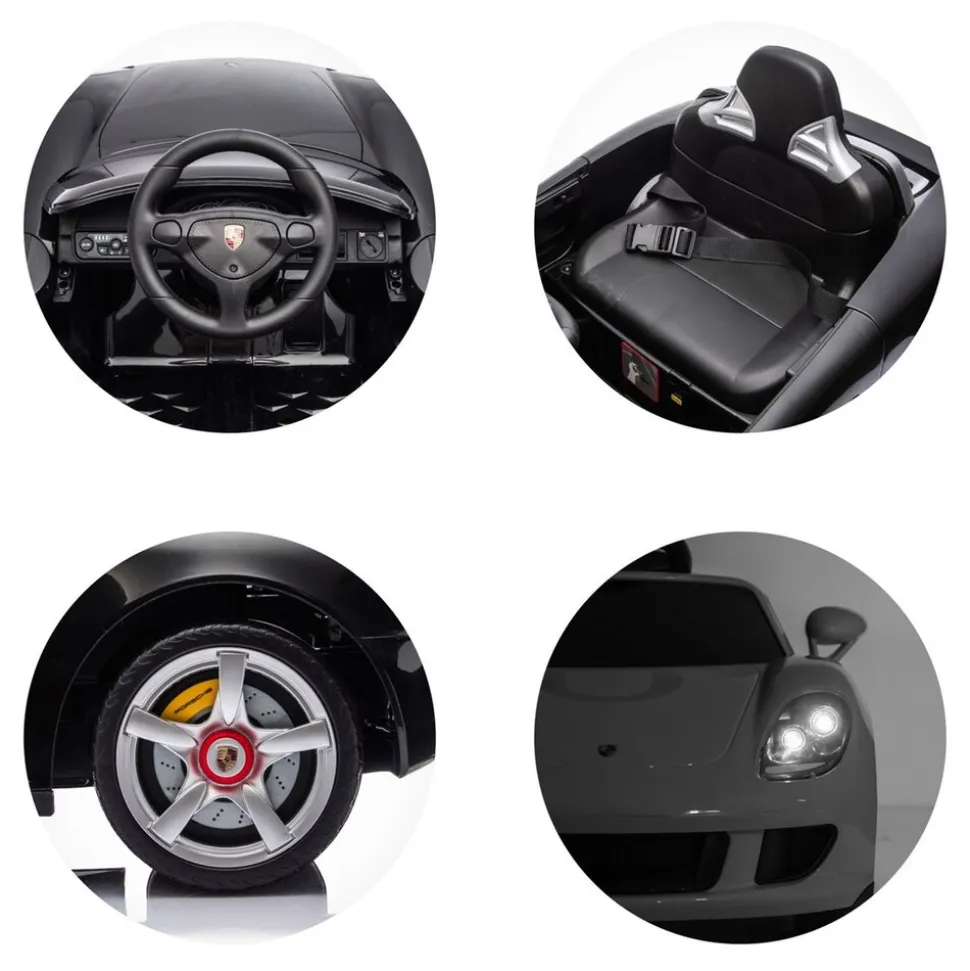 Chipolino Kinderelektroauto Porsche Carrera GT Fernbedienung Bluetooth 2 Motoren schwarz