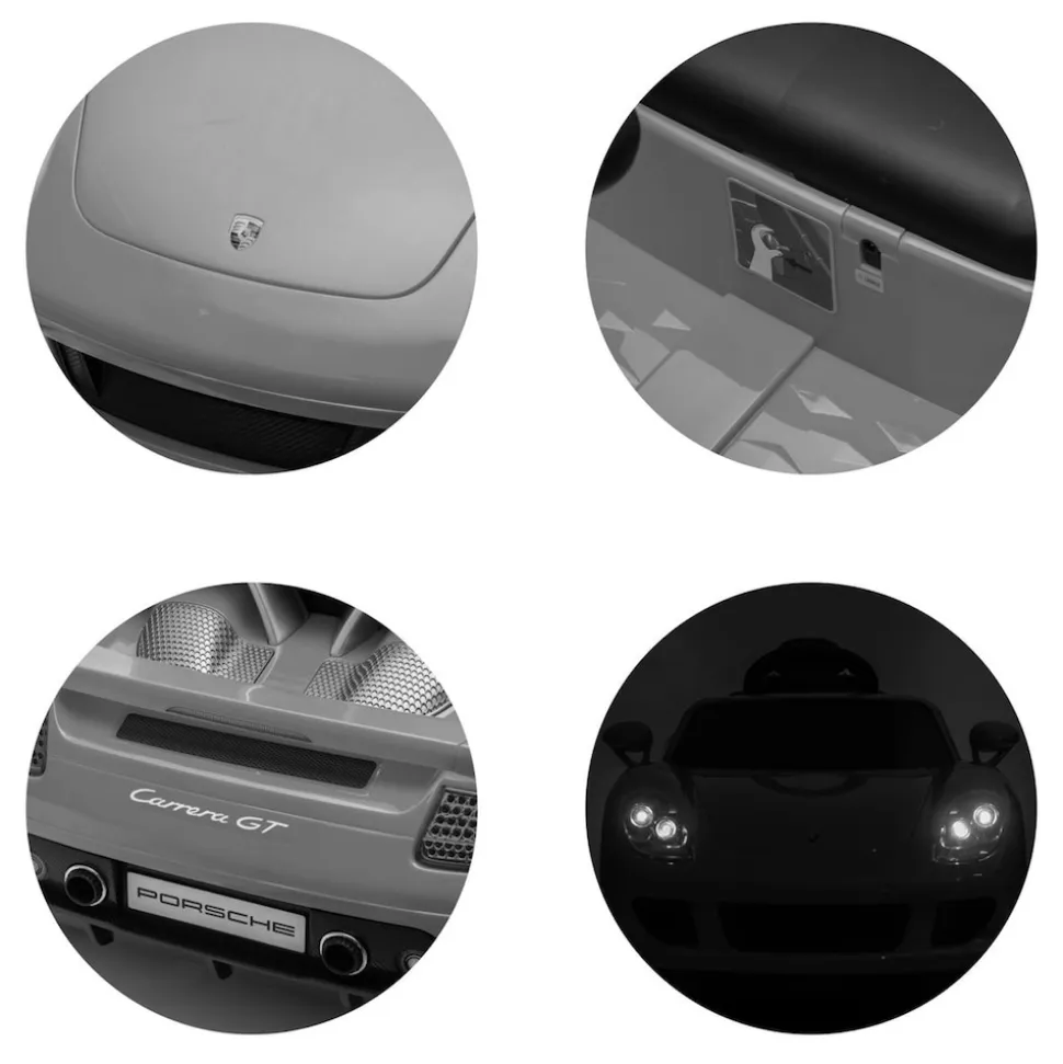 Chipolino Kinderelektroauto Porsche Carrera GT Fernbedienung Bluetooth 2 Motoren schwarz