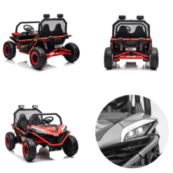 Chipolino Kinder Elektrofahrzeug Explorer Doppelsitzer Offroad LED Hupe MP3 USB rot
