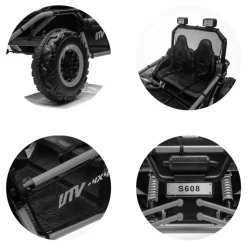 Chipolino Kinder Elektrofahrzeug Explorer Doppelsitzer Offroad LED Hupe MP3 USB rot