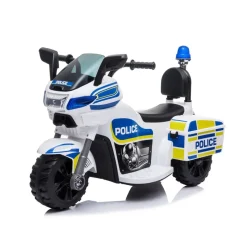 Chipolino Kinder Elektromotorrad Polizei 3 Räder Scheinwerfer Musikfunktion weiß blau