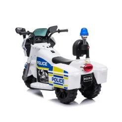 Chipolino Kinder Elektromotorrad Polizei 3 Räder Scheinwerfer Musikfunktion weiß blau