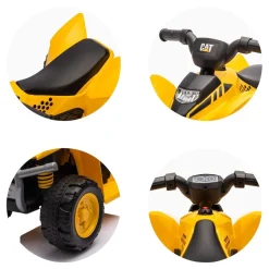 Chipolino Kinder Elektro-Rutschauto CAT ATV, Gaspedal, Piepton am Lenkrad, 25 kg gelb