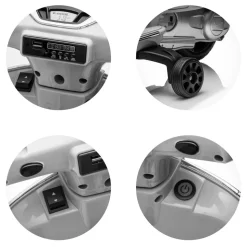 Chipolino Kindermotorrad Vespa GTS Super Heckstaufach Musik MP3 Licht 2-3 km/h weiß