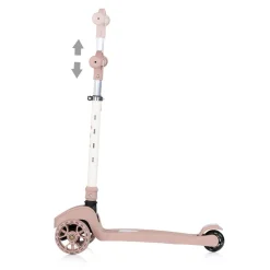 Chipolino Kinderroller Moxie Musik, Licht, klappbar, Tragegriff, 3-Räder, Bremse rosa