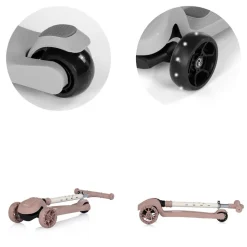 Chipolino Kinderroller Moxie Musik, Licht, klappbar, Tragegriff, 3-Räder, Bremse rosa