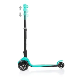 Chipolino Kinderroller Robby 3 LED-Räder Lenker höhenverstellbar klappbar Bremse türkis