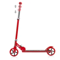 Chipolino Kinderroller Sharky klappbar PU Räder ABEC-7 Lager Bremse verstellbar rot