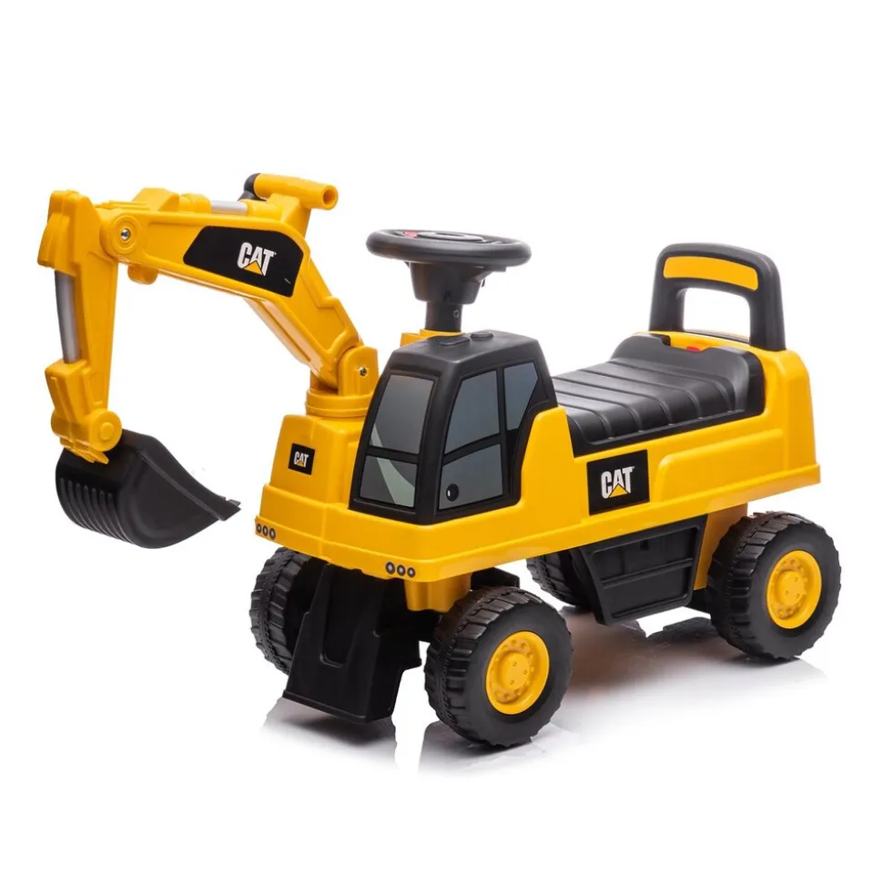 Chipolino Kinder Rutschauto CAT Excavator Bagger Schaufel Staufach ab 12 Monaten gelb