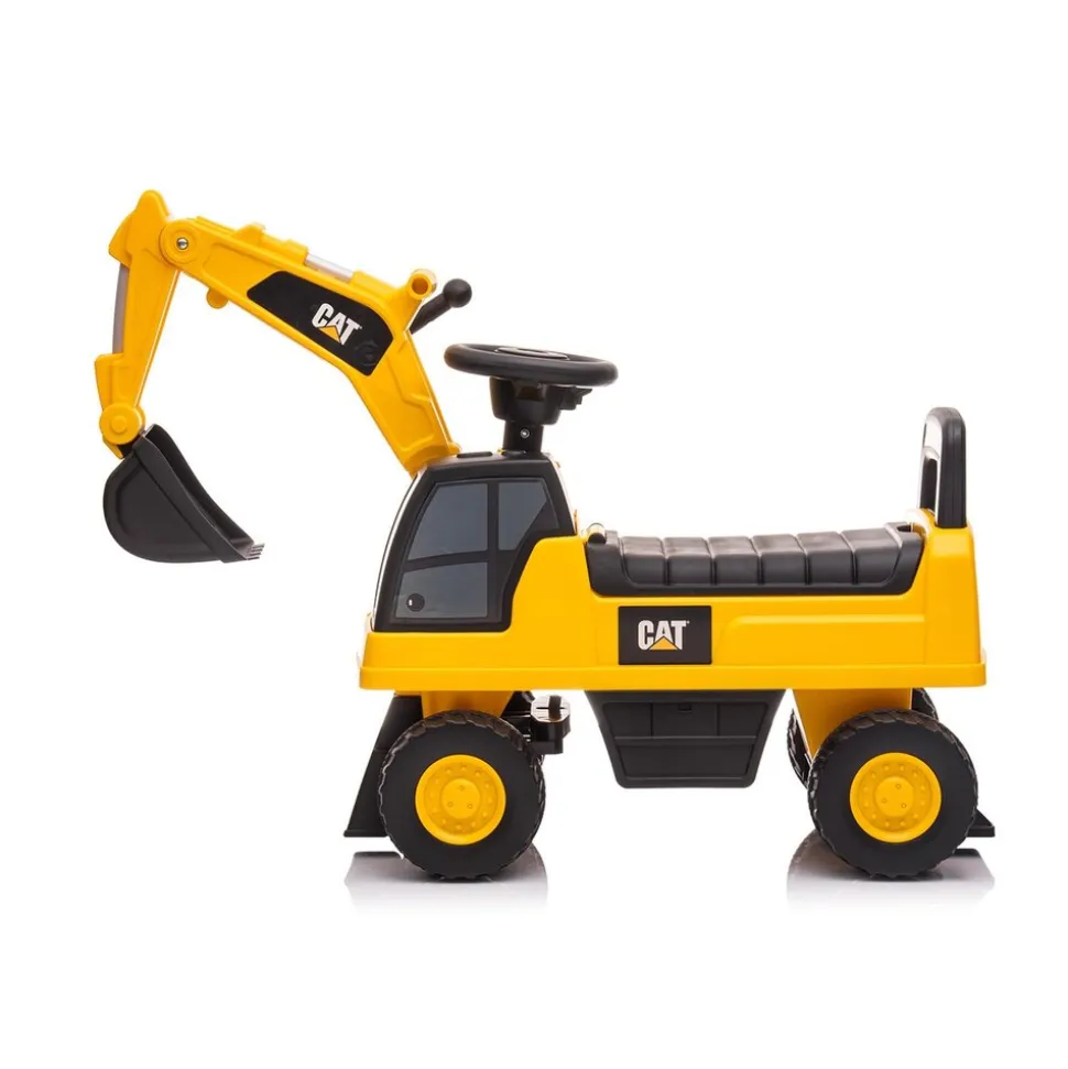 Chipolino Kinder Rutschauto CAT Excavator Bagger Schaufel Staufach ab 12 Monaten gelb