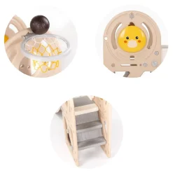 Chipolino Kinderrutsche Ente 170 cm Rutschlänge Basketballkorb Ball wetterfest beige
