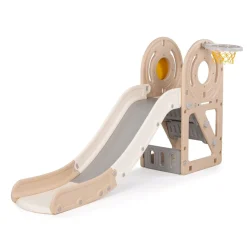 Chipolino Kinderrutsche Ente 170 cm Rutschlänge Basketballkorb Ball wetterfest beige