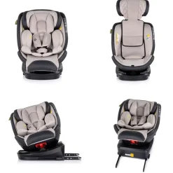 Chipolino Kindersitz Hypnotic i-Size (40-150cm) Isofix, Top Tether, Kopfstütze beige