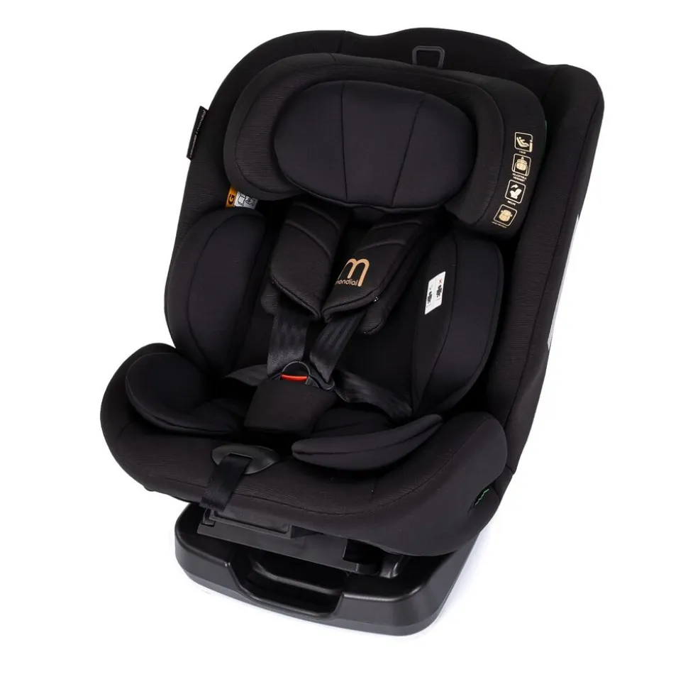 Chipolino Kindersitz Mondial i-Size (40-150cm) Liegeposition Kopfstütze Gurt schwarz