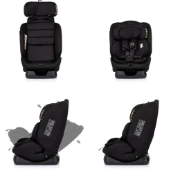 Chipolino Kindersitz Mondial i-Size (40-150cm) Liegeposition Kopfstütze Gurt schwarz