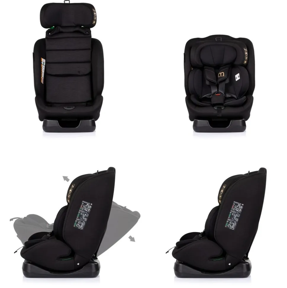 Chipolino Kindersitz Mondial i-Size (40-150cm) Liegeposition Kopfstütze Gurt schwarz