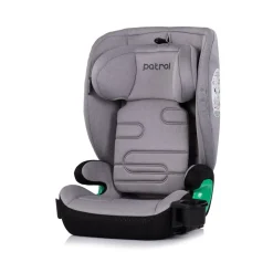 Chipolino Kindersitz Patrol i-Size Isofix (100-150cm) Kopfstütze Getränkehalter grau