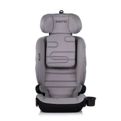 Chipolino Kindersitz Patrol i-Size Isofix (100-150cm) Kopfstütze Getränkehalter grau