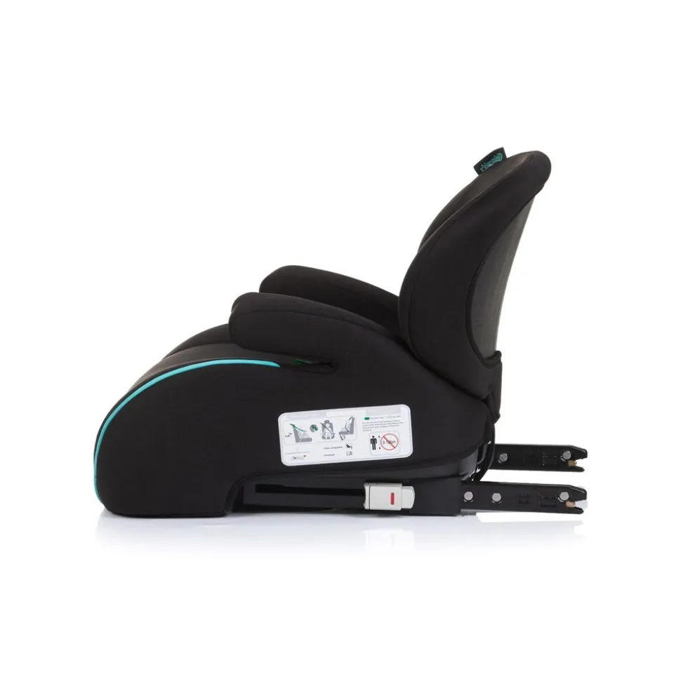 Chipolino Kindersitz, Sitzerhöhung Sonic Isofix, i-Size, 125-150 cm, Armlehne türkis