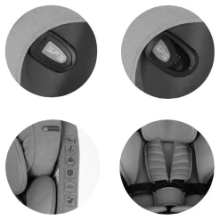 Chipolino Kindersitz Tourino i-Size (40-150cm) Isofix, höhenverstellbar, drehbar schwarz/grau