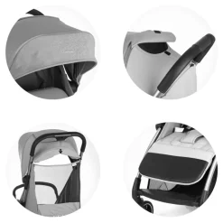 Chipolino Kinderwagen Illusion klappbar, verstellbare Fußstütze, Federung, Korb rosa