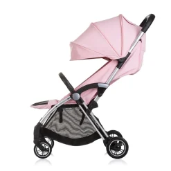 Chipolino Kinderwagen Illusion klappbar, verstellbare Fußstütze, Federung, Korb rosa