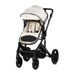 Chipolino Kinderwagen 2 in 1 Amore Getränkehalter Wickeltasche Fußabdeckung Korb beige-schwarz