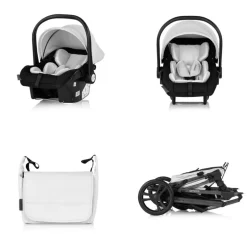 Chipolino Kinderwagen 3 in 1 Amore Babyschale Adapter Wickeltasche Fußabdeckung beige-schwarz