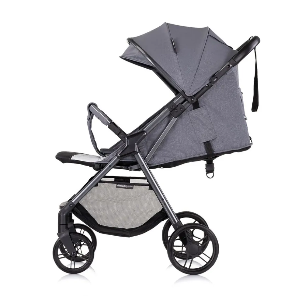 Chipolino Kinderwagen Sparkle, Buggy, faltbar, Gurt am Griff, verstellbar grau