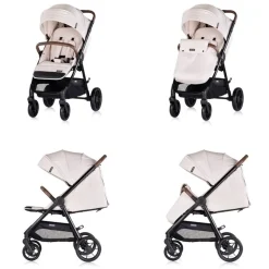 Chipolino Kinderwagen Ultera Buggy klappbar Korb Federung Hinterradbremse Gurt hellbraun