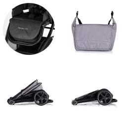 Chipolino Kombikinderwagen 3 in1 Marbella Fußabdeckung Einlage i-Size Babyschale grau