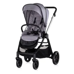 Chipolino Kombikinderwagen 3 in1 Marbella Fußabdeckung Einlage i-Size Babyschale grau