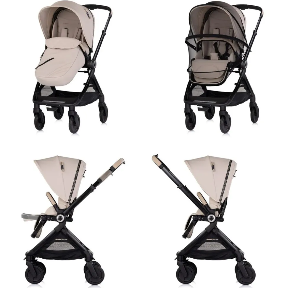 Chipolino Kombikinderwagen 3 in 1 Elite next GEN Babyschale Babywanne Tasche beige