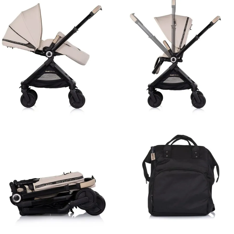 Chipolino Kombikinderwagen 3 in 1 Elite next GEN Babyschale Babywanne Tasche beige
